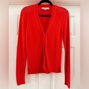 Loft V Veck Button Front Cardigan Sweater Red sz Small